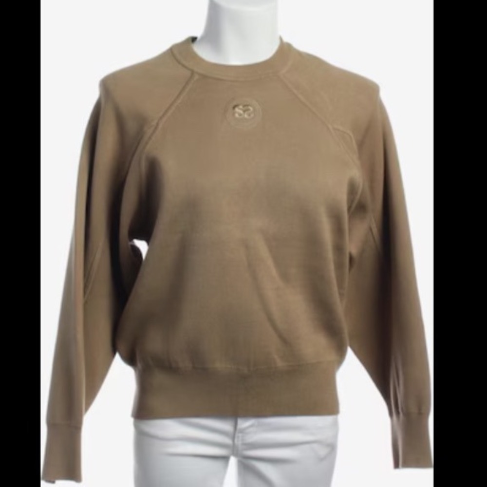 Sandro Crew Neck Long Sleeve Sweatshirt Small Light Brown New With Tags
